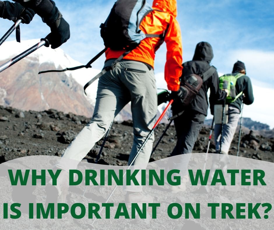 drinking water on trek